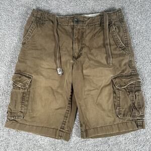 Vtg Aeropostale Cargo Shorts Men 31 Faded Dark Brown Heavy Canvas Military Y2K